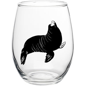 Sea Lion Stemless Wine Glass