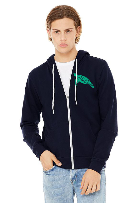 Sea Turtle Ultra Soft Zip Up Hoodie - Unisex Navy – Salty Raven