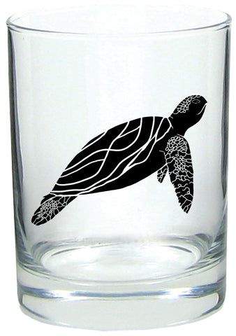 Sea Turtle Rocks Glass