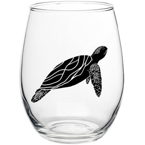 Sea Turtle Stemless Wine Glass