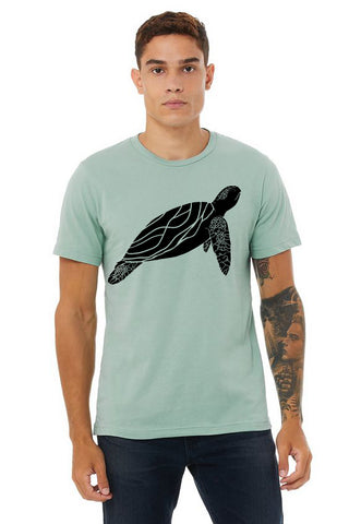 Sea Turtle T-Shirt - Unisex Heather Dusty Blue