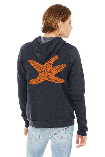 Sea Star Starfish Ultra Soft Zip Up-Hoodie - Unisex Heather Navy