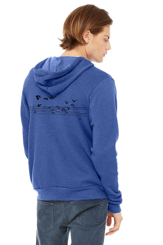 Seagull Beach *Limited Edition* Ultra Soft Zip-Up Hoodie - Unisex Heather True Royal