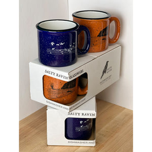 Whale Sighting & Seagull Beach Ceramic Campfire Mug Set Box