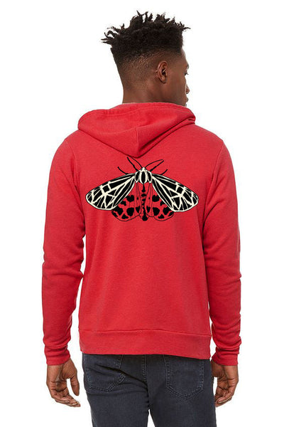 Tiger Moth Ultra Soft Zip up Hoodie - Unisex Heathered Red