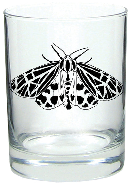 Tiger Moth Rocks Lowball Glass