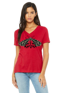 Tiger Moth V-Neck Tee  - Women's Red