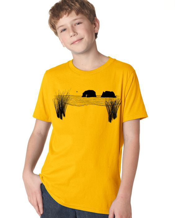 Twin Rocks T-Shirt - Youth Gold