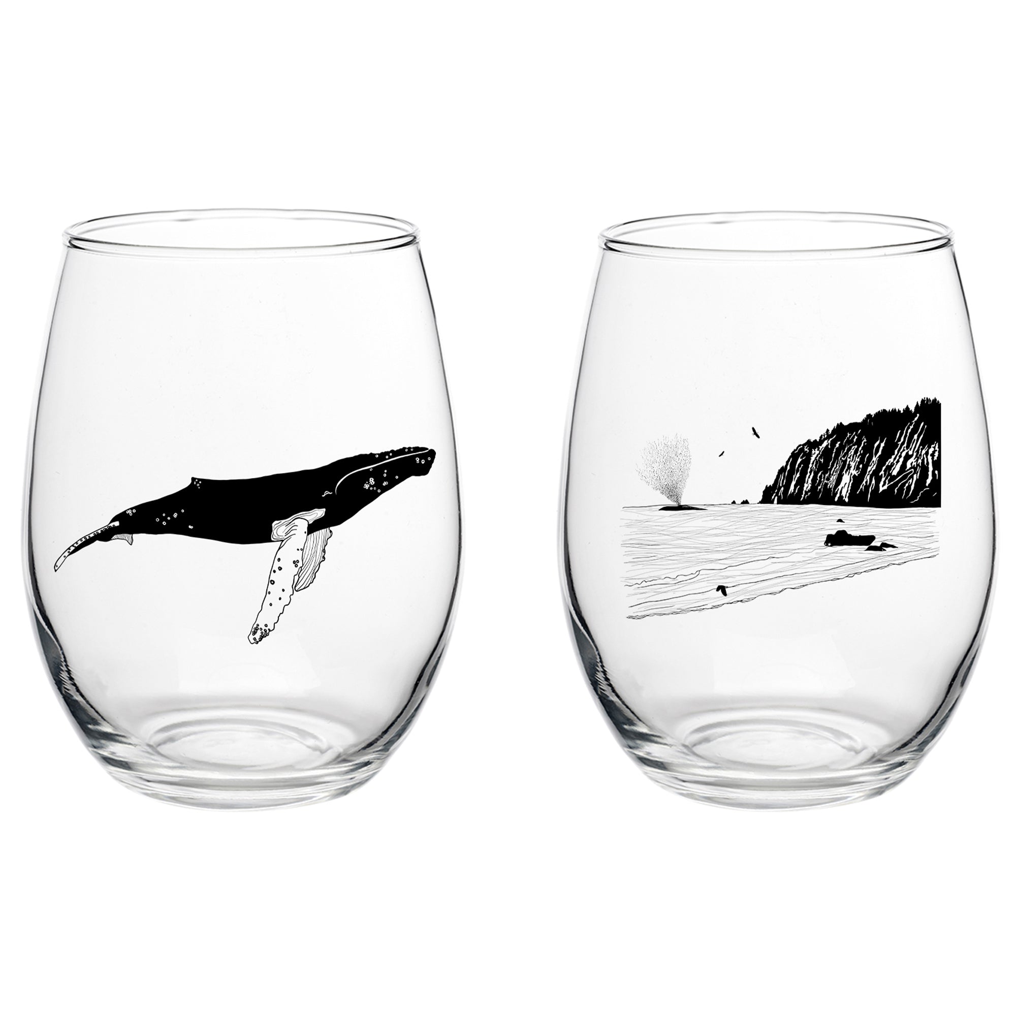 Whales Sightings Stemless Wine Boxed Set