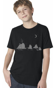 Moon Over Three Graces - Youth T-Shirt Black