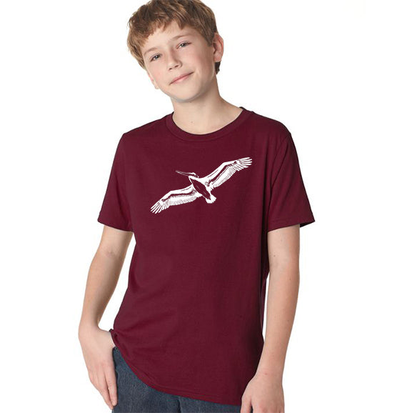 Pelicanza Pelican T-Shirt -  Youth Maroon