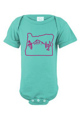 Oregon Map Mt Hood *Limited Edition* One Piece - Infant  Caribbean