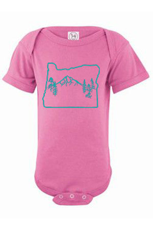 Oregon Map Mt Hood *Limited Edition* One Piece - Infant Raspberry
