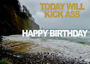 Today will Kick Ass Funny Birthday Greeting Card