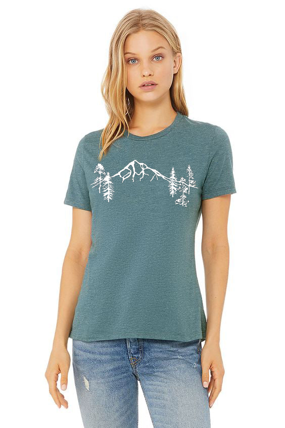 Mountain Forest T-Shirt - Women's Heather Deep Teal