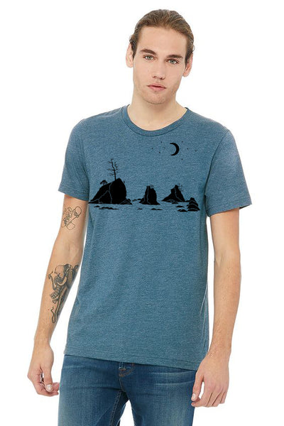 Moon Over Three Graces T-Shirt - Unisex Heather Deep Teal