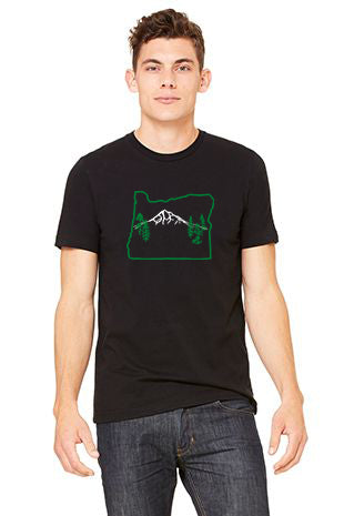 Oregon Map Mt Hood T-Shirt - Unisex Black
