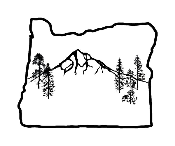 Oregon Map Mt Hood T-Shirt  - Women's Olive Tri-Blend
