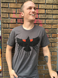 Red Winged Blackbird T-Shirt - Unisex Asphalt