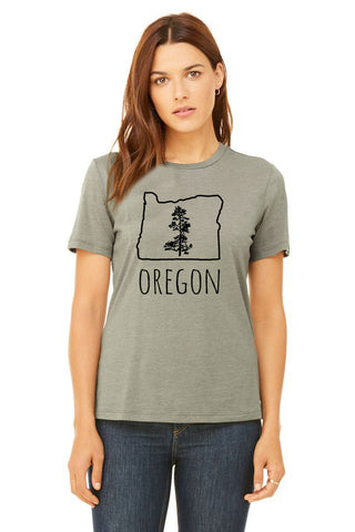 Oregon Pine *Limited Edition* Ladies Cut T-Shirt - Women's Heather Stone