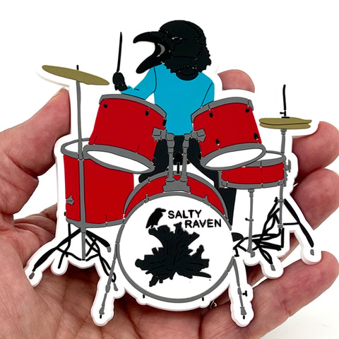 Salty Raven Drummer Soft Rubber Magnet