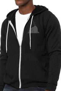 Moon Over Three Graces Ultra Soft Zip Up-Hoodie - Unisex Black Heather